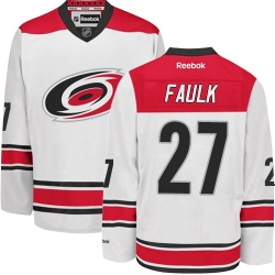 Justin Faulk Reebok Carolina Hurricanes Authentic White Away NHL Jersey