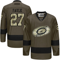 Justin Faulk Reebok Carolina Hurricanes Authentic Green Salute to Service NHL Jersey