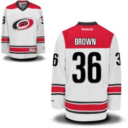 Patrick Brown Reebok Carolina Hurricanes Premier White Away Jersey