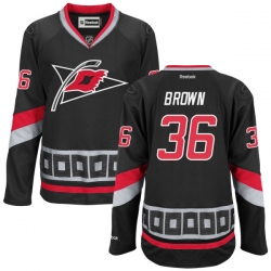 Patrick Brown Women's Reebok Carolina Hurricanes Premier Black Alternate Jersey