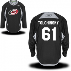 Sergei Tolchinsky Reebok Carolina Hurricanes Premier Black Alternate Practice Jersey