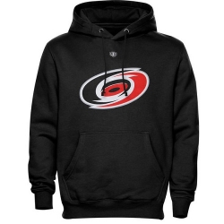 NHL Carolina Hurricanes Old Time Hockey Big Logo with Crest Pullover Hoodie - Black