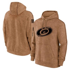 Youth Carolina Hurricanes Brown 2023 Salute to Service Club Pullover Hoodie