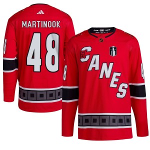 Jordan Martinook Youth Adidas Carolina Hurricanes Authentic Red Reverse Retro 2.0 2026 Stanley Cup Final Jersey