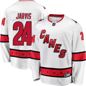 Seth Jarvis Men's Fanatics Branded Carolina Hurricanes Premier White Breakaway Away Jersey