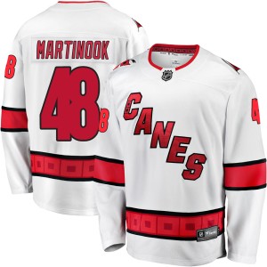 Jordan Martinook Men's Fanatics Branded Carolina Hurricanes Premier White Breakaway Away Jersey