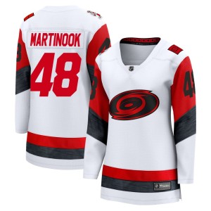 Jordan Martinook Women's Fanatics Carolina Hurricanes Breakaway White Away 2025 Jersey