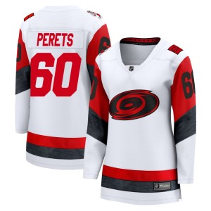 Yaniv Perets Women's Fanatics Carolina Hurricanes Breakaway White Away 2025 Jersey