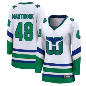 Jordan Martinook Women's Fanatics Carolina Hurricanes Breakaway White Throwback Jersey