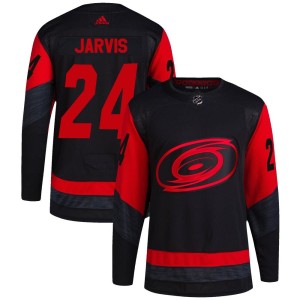 Seth Jarvis Men's Adidas Carolina Hurricanes Authentic Black 2023 Stadium Series Jersey