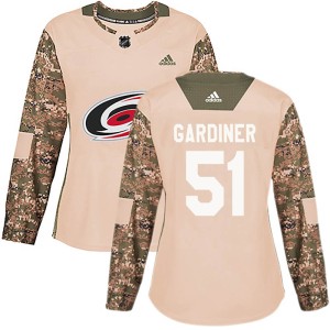 Jake Gardiner Women's Adidas Carolina Hurricanes Authentic Camo Veterans Day Practice Jersey