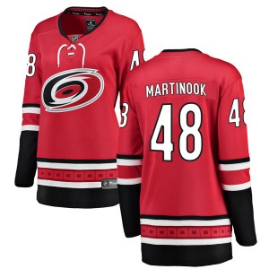 Jordan Martinook Women's Fanatics Branded Carolina Hurricanes Breakaway Red Home Jersey