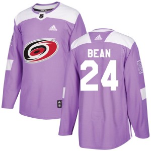 Jake Bean Men's Adidas Carolina Hurricanes Authentic Purple Fights Cancer Practice Jersey