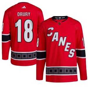 Jack Drury Men's Adidas Carolina Hurricanes Authentic Red Reverse Retro 2.0 Jersey