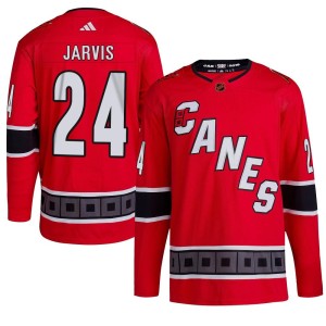 Seth Jarvis Men's Adidas Carolina Hurricanes Authentic Red Reverse Retro 2.0 Jersey