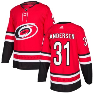 Frederik Andersen Youth Adidas Carolina Hurricanes Authentic Red Home Jersey