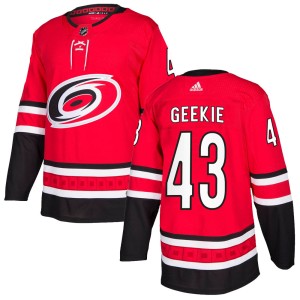 Morgan Geekie Youth Adidas Carolina Hurricanes Authentic Red ized Home Jersey