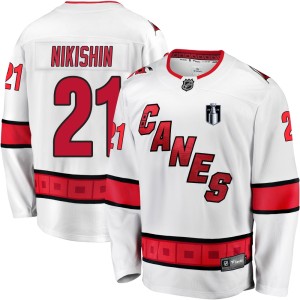 Alexander Nikishin Men's Fanatics Branded Carolina Hurricanes Premier White Breakaway Away 2026 Stanley Cup Final Jersey