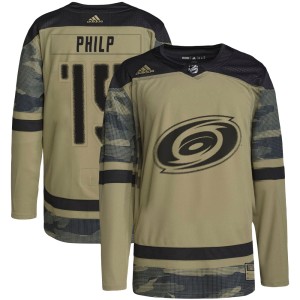 Noah Philp Men's Adidas Carolina Hurricanes Authentic Camo Military Appreciation Practice Jersey
