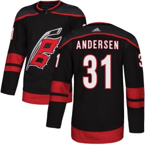 Frederik Andersen Men's Adidas Carolina Hurricanes Authentic Black Alternate Jersey
