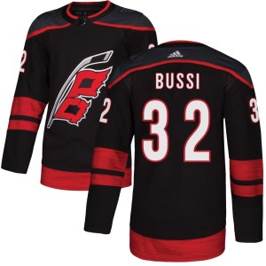 Brandon Bussi Men's Adidas Carolina Hurricanes Authentic Black Alternate Jersey