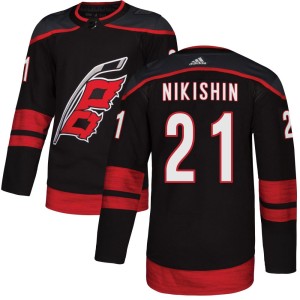 Alexander Nikishin Men's Adidas Carolina Hurricanes Authentic Black Alternate Jersey
