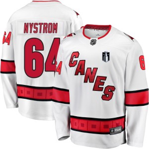 Joel Nystrom Youth Fanatics Branded Carolina Hurricanes Premier White Breakaway Away 2026 Stanley Cup Final Jersey