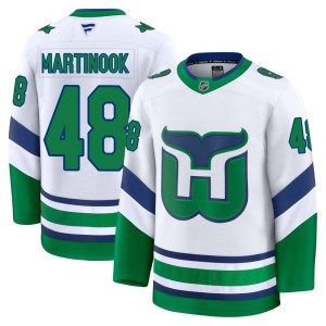 Jordan Martinook Youth Fanatics Carolina Hurricanes Premium White Throwback Jersey
