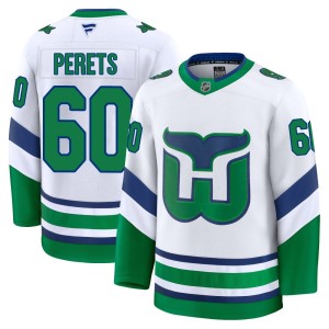 Yaniv Perets Youth Fanatics Carolina Hurricanes Premium White Throwback Jersey