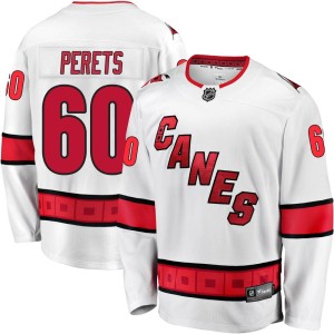 Yaniv Perets Youth Fanatics Branded Carolina Hurricanes Premier White Breakaway Away Jersey