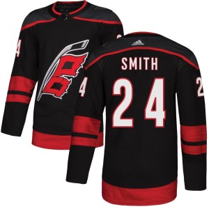Ty Smith Youth Adidas Carolina Hurricanes Authentic Black Alternate Jersey