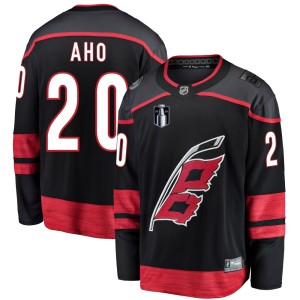 Sebastian Aho Youth Fanatics Branded Carolina Hurricanes Breakaway Black Alternate 2026 Stanley Cup Final Jersey