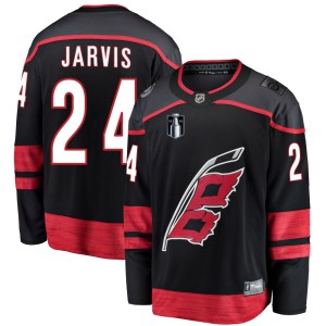 Seth Jarvis Youth Fanatics Branded Carolina Hurricanes Breakaway Black Alternate 2026 Stanley Cup Final Jersey
