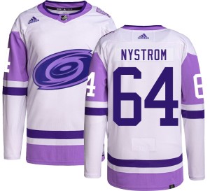 Joel Nystrom Youth Adidas Carolina Hurricanes Authentic Hockey Fights Cancer Jersey