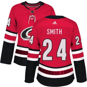 Ty Smith Women's Adidas Carolina Hurricanes Authentic Red Home Jersey