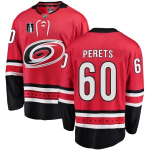 Yaniv Perets Youth Fanatics Branded Carolina Hurricanes Breakaway Red Home 2026 Stanley Cup Final Jersey