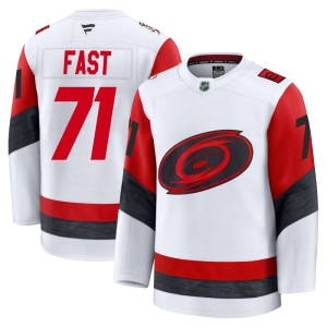Jesper Fast Youth Fanatics Carolina Hurricanes Premium White Away 2025 Jersey