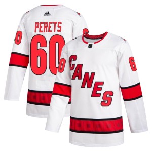 Yaniv Perets Youth Adidas Carolina Hurricanes Authentic White 2020/21 Away Jersey