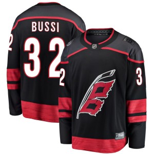 Brandon Bussi Men's Fanatics Branded Carolina Hurricanes Breakaway Black Alternate Jersey