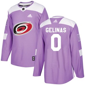 Eric Gelinas Youth Adidas Carolina Hurricanes Authentic Purple Fights Cancer Practice Jersey