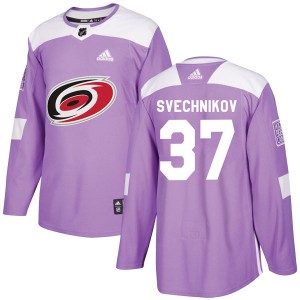 Andrei Svechnikov Youth Adidas Carolina Hurricanes Authentic Purple Fights Cancer Practice Jersey