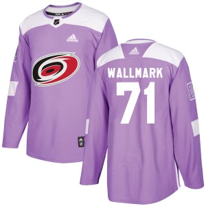 Lucas Wallmark Youth Adidas Carolina Hurricanes Authentic Purple Fights Cancer Practice Jersey