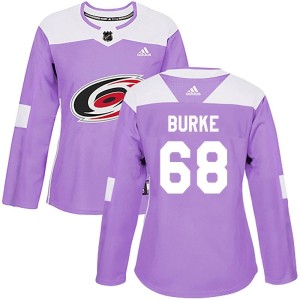 Callahan Burke Women's Adidas Carolina Hurricanes Authentic Purple Fights Cancer Practice Jersey