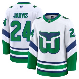 Seth Jarvis Men's Fanatics Carolina Hurricanes Premium White Throwback Jersey