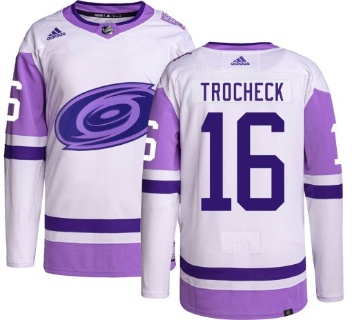 Vincent Trocheck Men's Adidas Carolina Hurricanes Authentic Hockey Fights Cancer Jersey