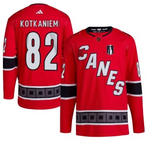 Jesperi Kotkaniemi Men's Adidas Carolina Hurricanes Authentic Red Reverse Retro 2.0 2026 Stanley Cup Final Jersey