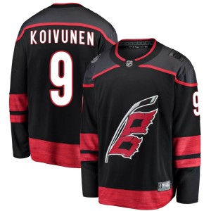 Ville Koivunen Youth Fanatics Branded Carolina Hurricanes Breakaway Black Alternate Jersey