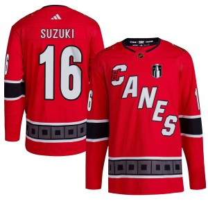 Ryan Suzuki Youth Adidas Carolina Hurricanes Authentic Red Reverse Retro 2.0 2026 Stanley Cup Final Jersey