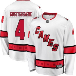 Shayne Gostisbehere Men's Fanatics Branded Carolina Hurricanes Premier White Breakaway Away Jersey