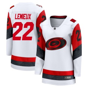Brendan Lemieux Women's Fanatics Carolina Hurricanes Breakaway White Away 2025 Jersey